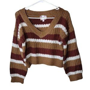 Pink Republic Sweater Medium Cropped Long Sleeve